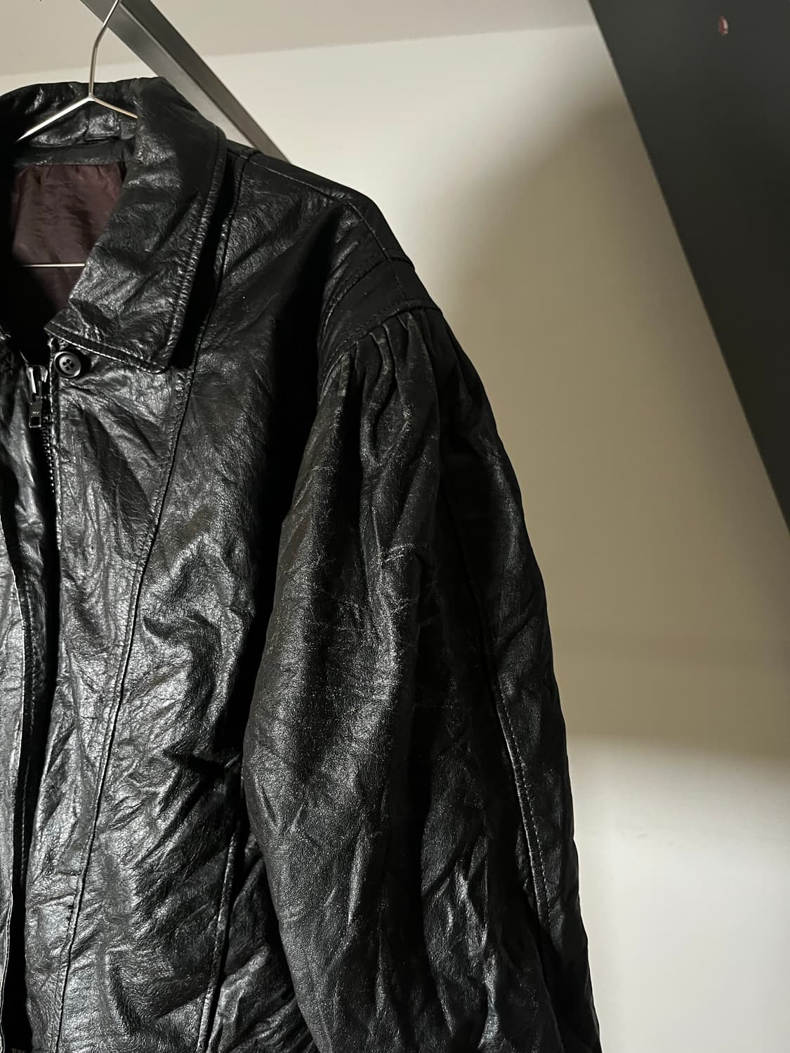 90’s Cow Leather Bomber Jacket 상품이미지10