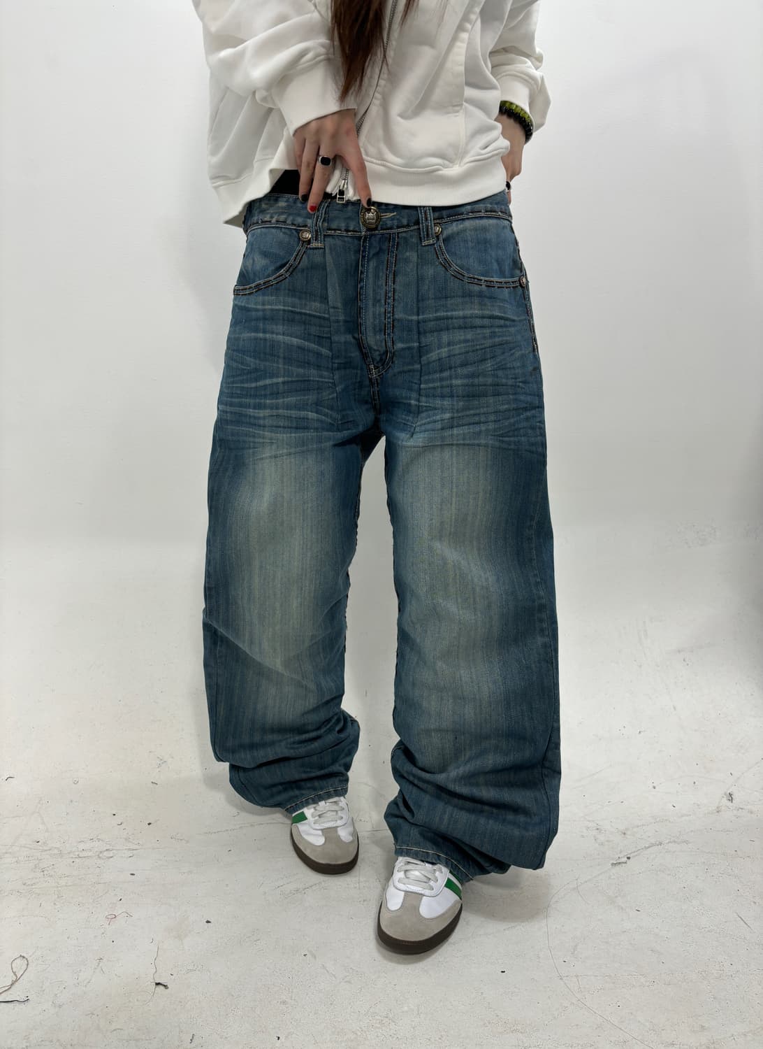 90s빈티지 워싱자수 스트레이트 상품이미지2