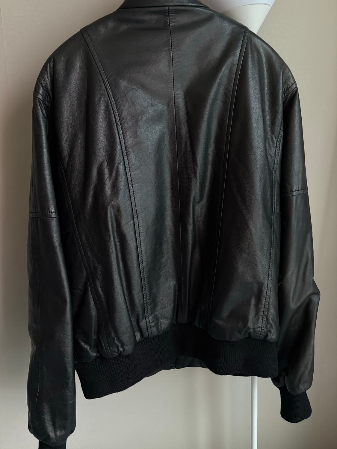 [os] leather high neck jacket black 상품이미지5