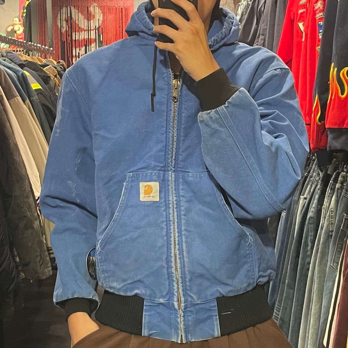 [IM] carhartt 칼하트 오리지널 블루 후드 액티브자켓 상품이미지1