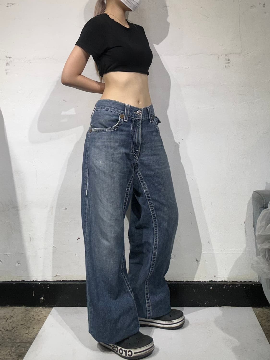 트루 릴리전 중청 와이드 데님 팬츠 36 상품이미지1