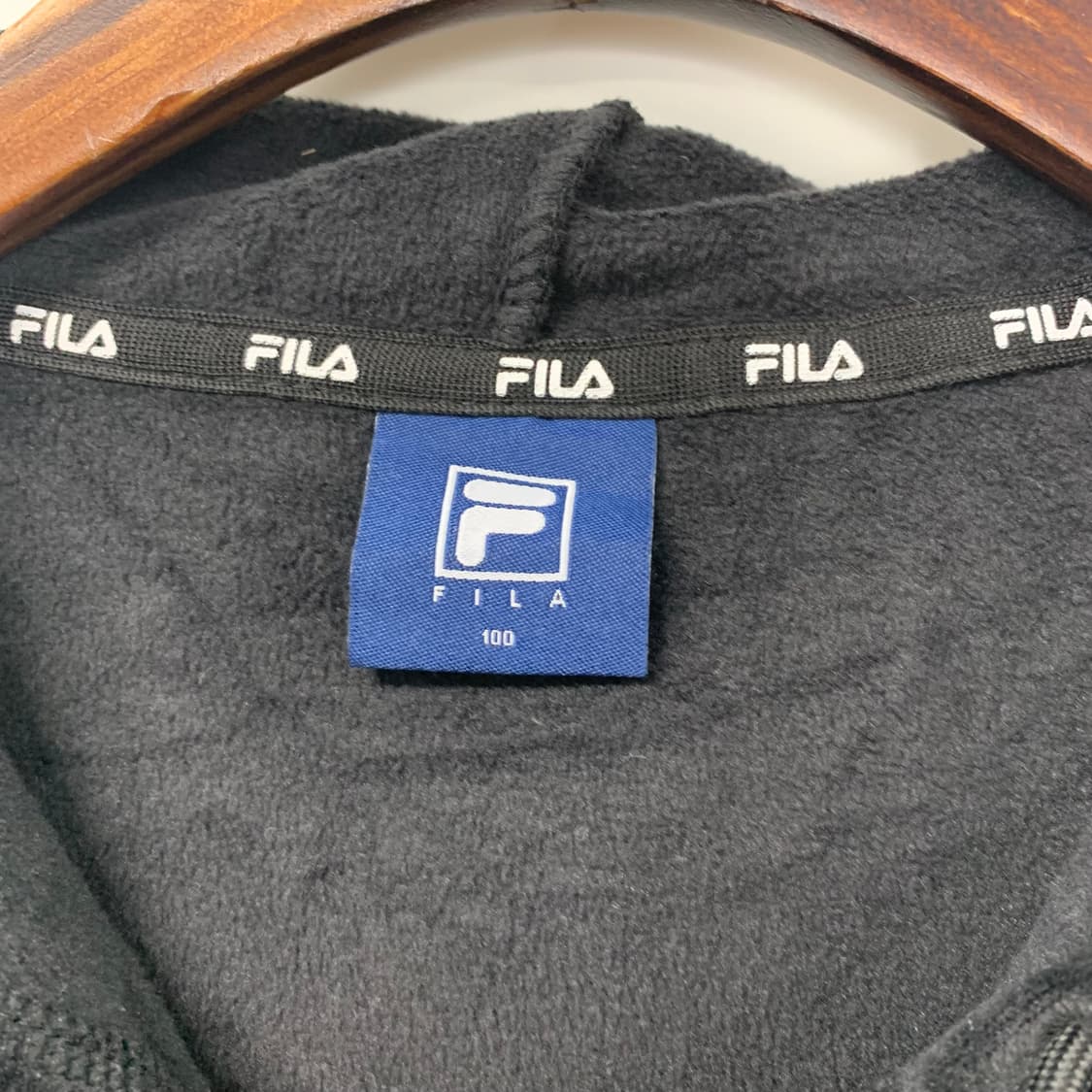 Fila 필라 블랙 벨루어 후드집업 상품이미지6