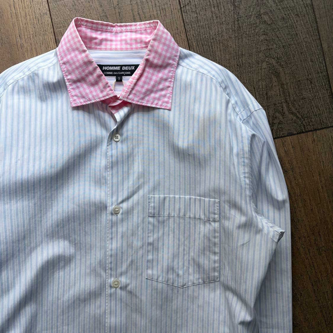 Check Collar Detail Stripe Shirts 상품이미지3