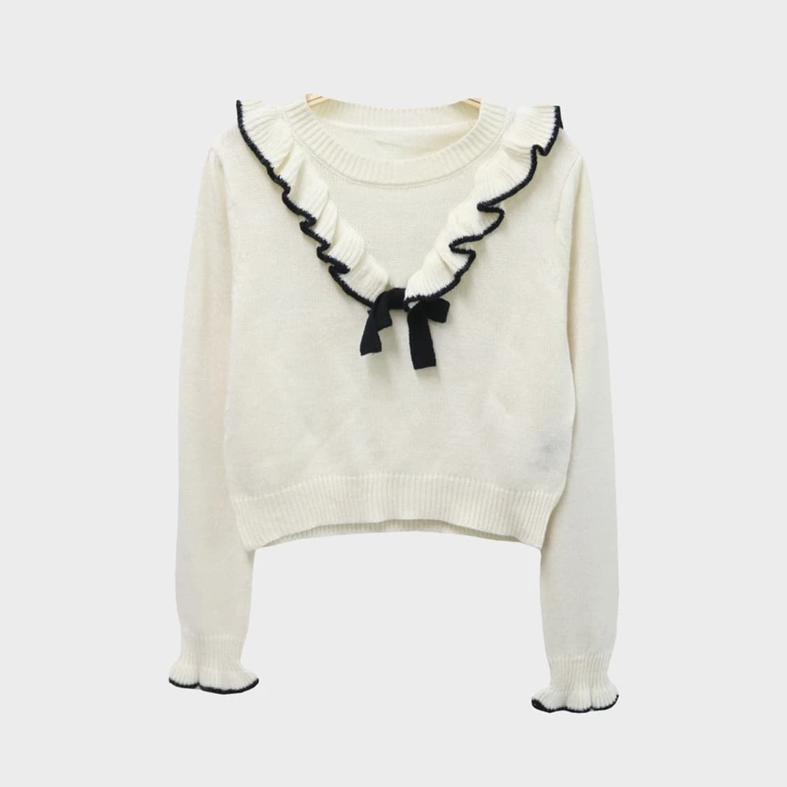 EVELYN 히메갸루 프릴 리본 니트 62358 상품이미지1