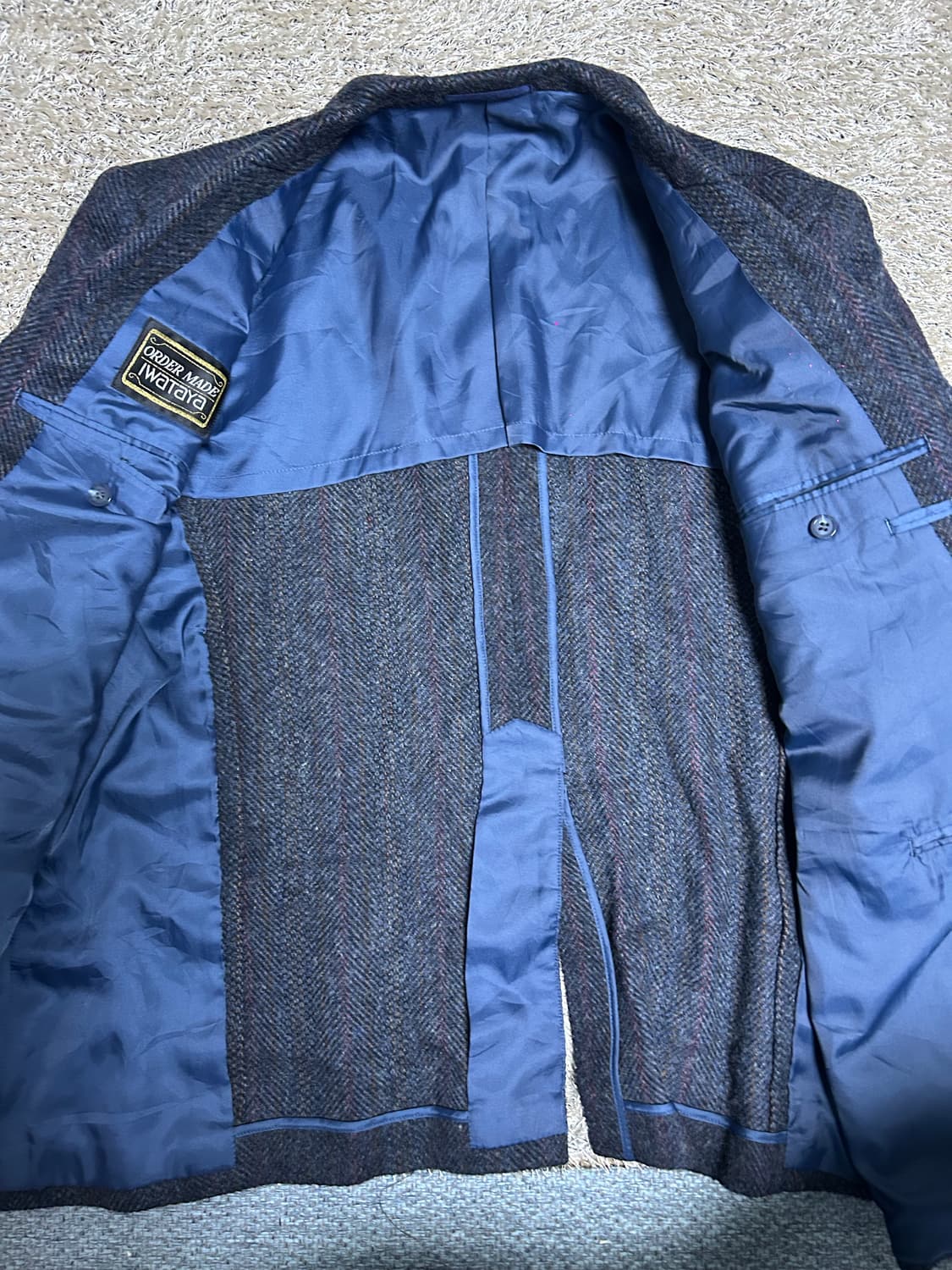 일제 수제맞춤 체크 울블레이저 사이즈 100 상품이미지4