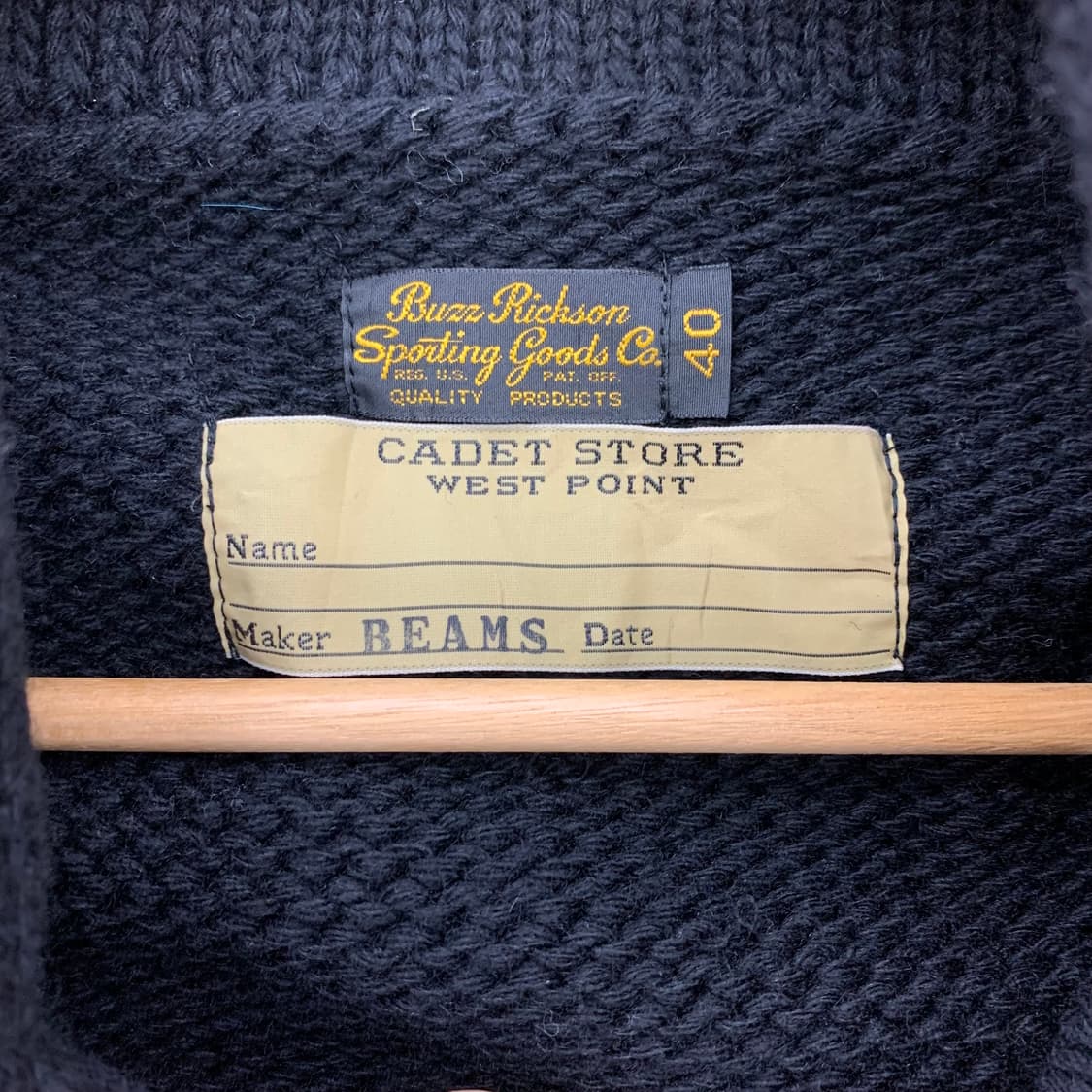 버즈릭슨 x 빔즈 블랙 숄카라 헤비니트 가디건  상품이미지4