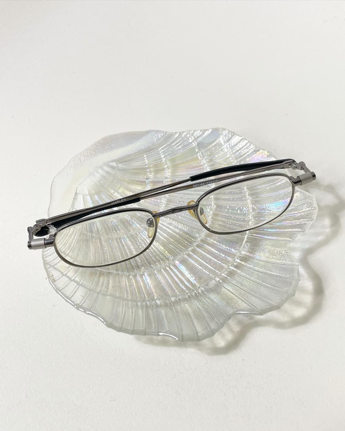 90s 유럽제 HARLEY 스퀘어 티타늄 빈티지 안경 상품이미지1