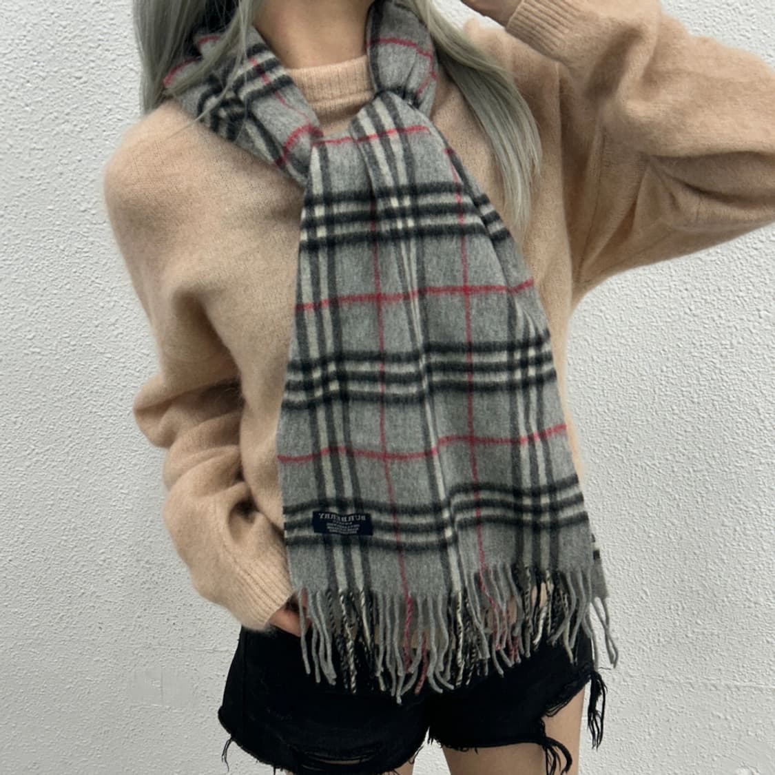 버버리 그레이 노바체크 램스울 머플러 상품이미지2