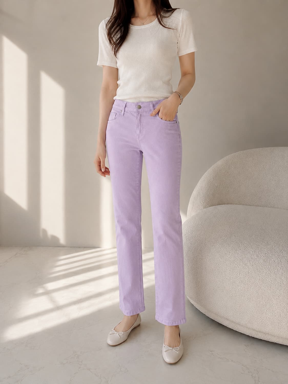 블루마린(Blumarine) 라이트 라벤더 팬츠 / 29 ~ 30 상품이미지2