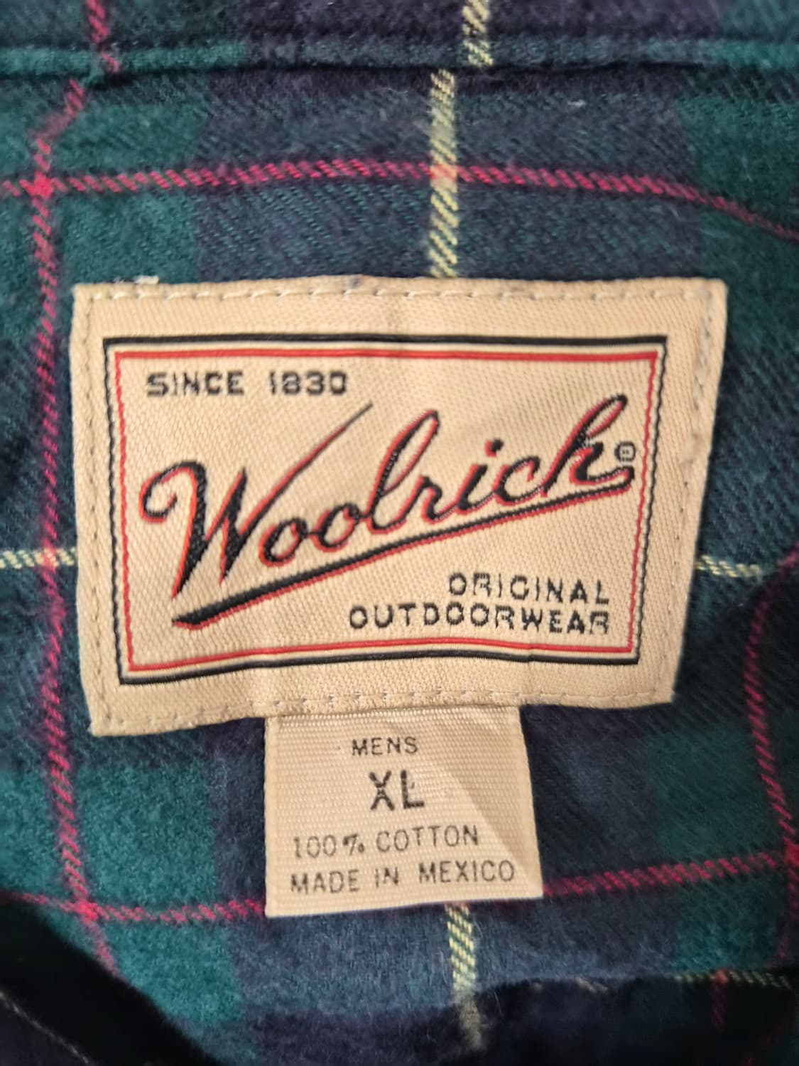 울리치WoolRich 그린 체크 셔츠 XL - S443 상품이미지4