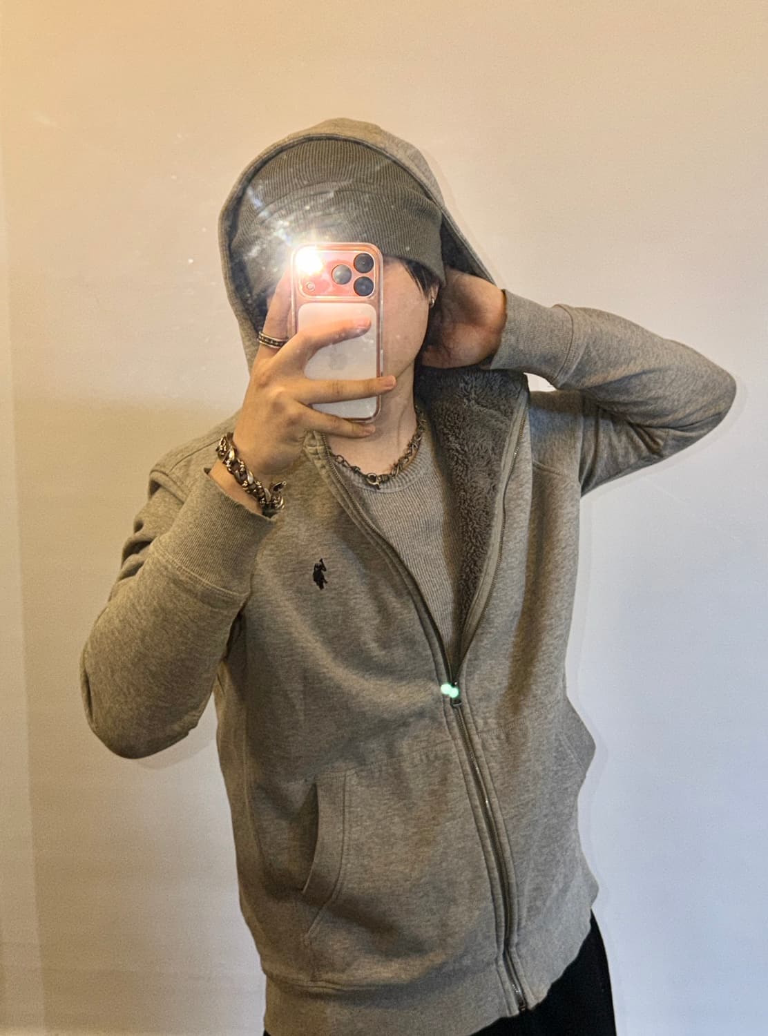 US 폴로에센 양털 후드집업 상품이미지1