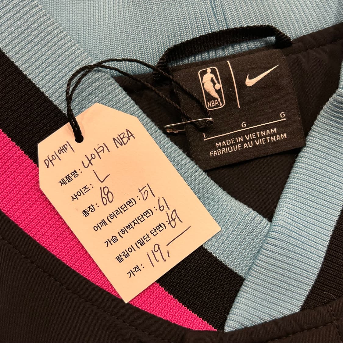 [L] 나이키 NBA 마이애미 히트 봄버 자켓 블랙 A767 상품이미지3