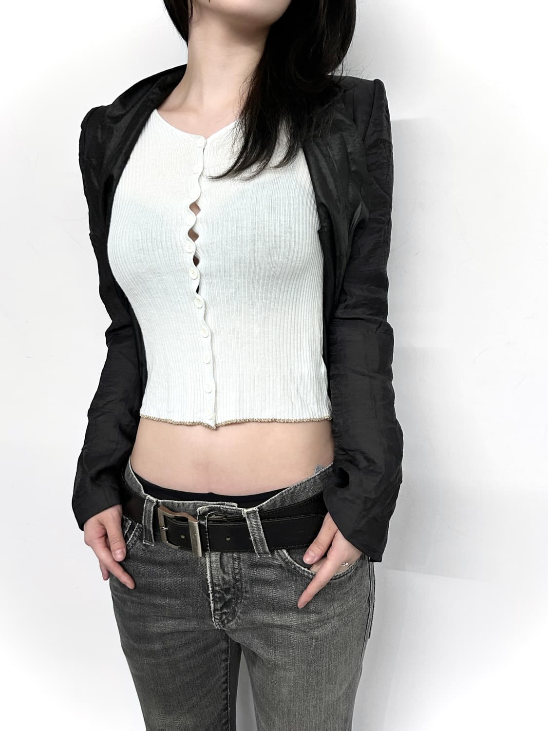 시스템 숄 카라 레이온 블레이저 상품이미지2