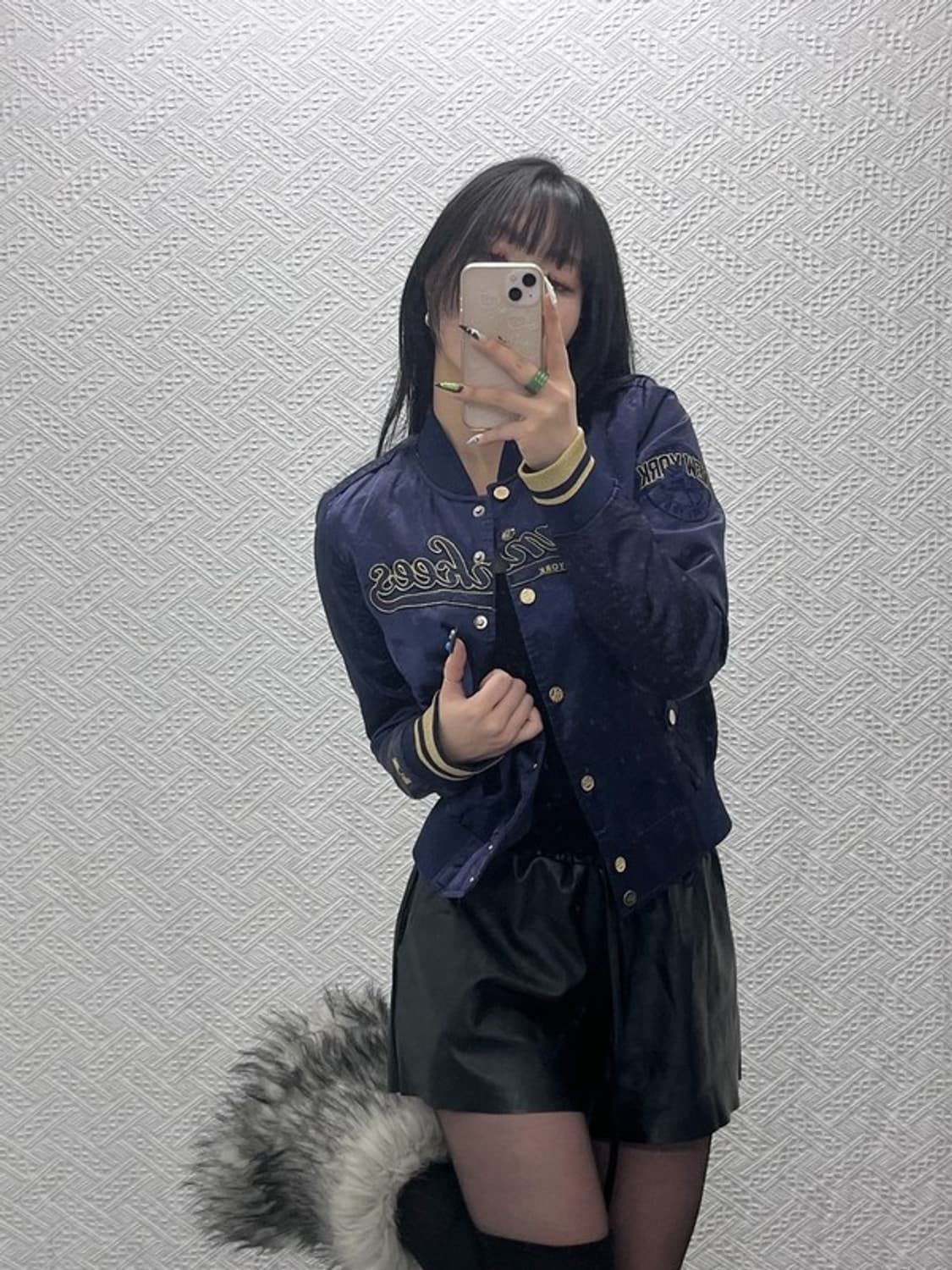 MLB 뉴욕 양키스 올드스쿨 새틴 바시티 자켓 90 C08858 상품이미지1