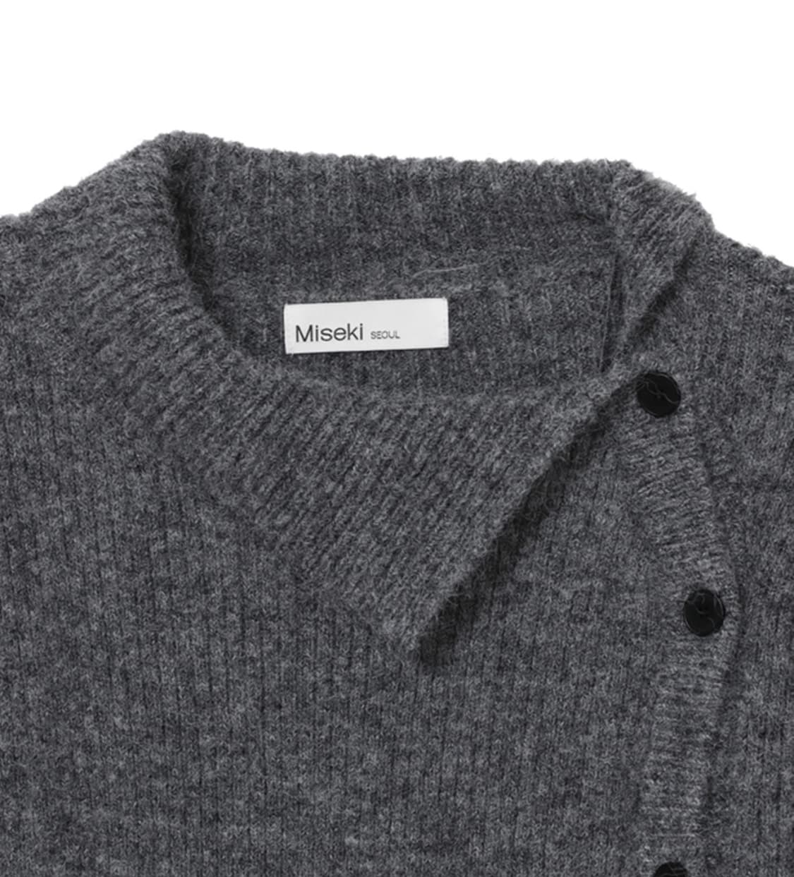Side button knit GREY 상품이미지4