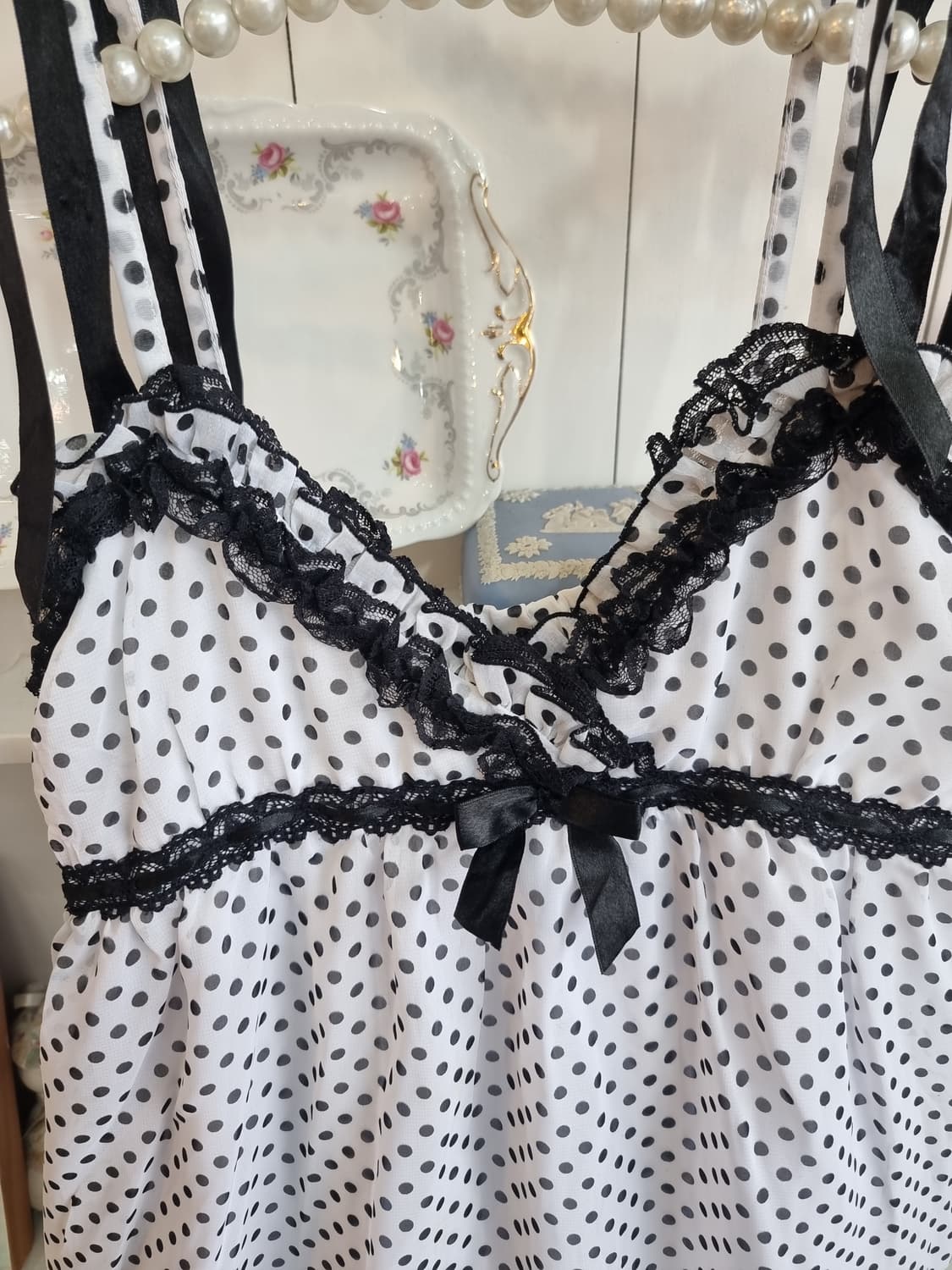 (TRALALA, 트랄라라) 도트 레이스 캐미솔 원피스 상품이미지4