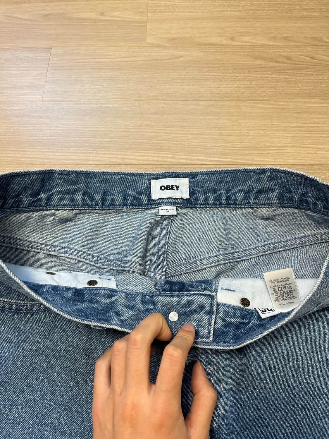 오베이 빅위그 베기 데님 라이트 인디고 32사이즈 상품이미지5