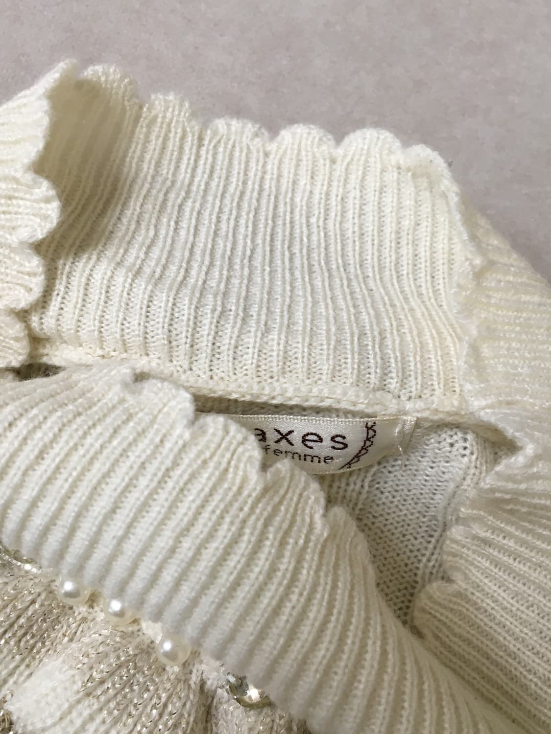 엑시즈팜 목폴라 꽈배기 니트 라떼 히메 갸루 러블리 로걀 모리 빈티지 상품이미지2