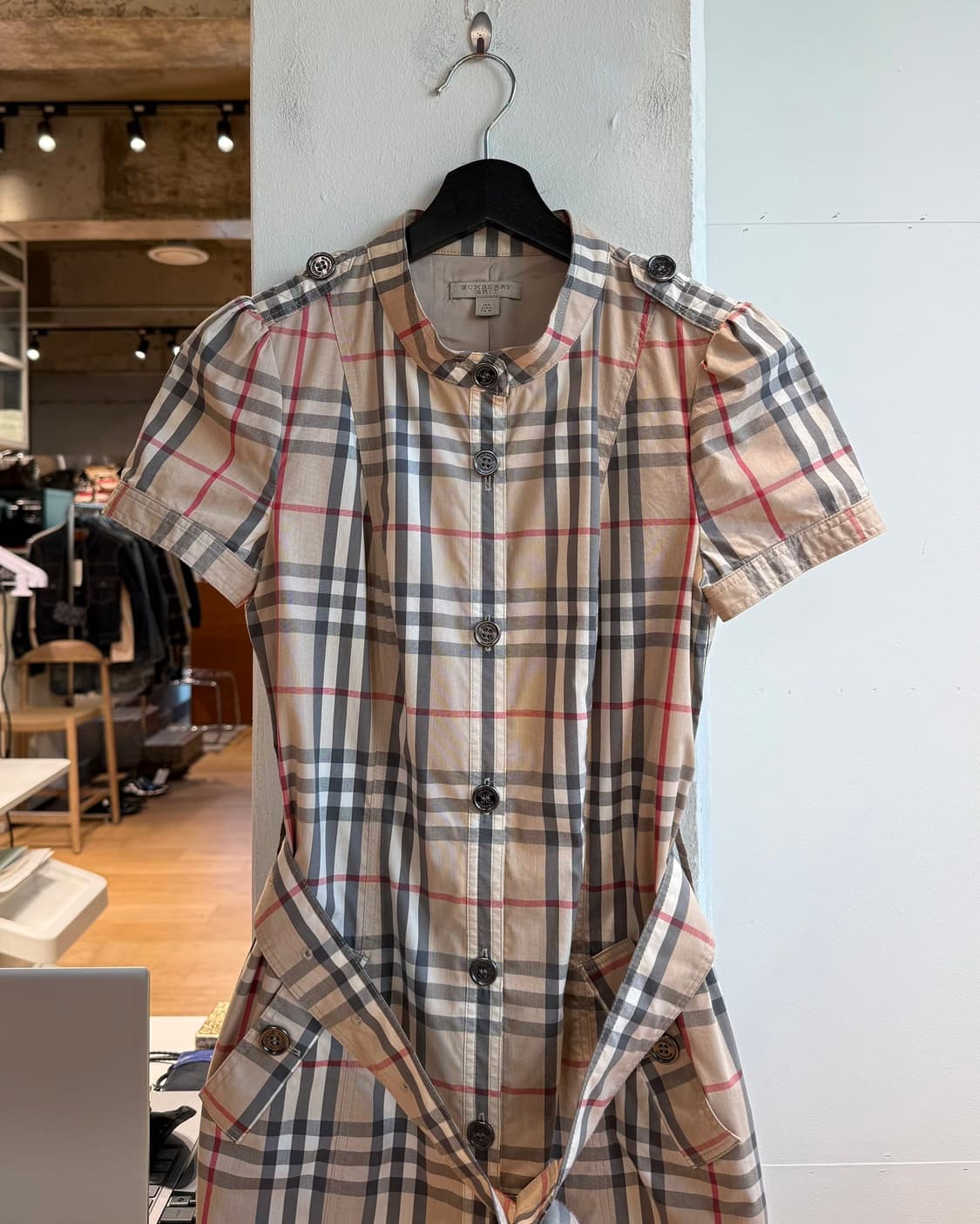 버버리 브릿 베이지 노바체크 벨티드 하프원피스  상품이미지3