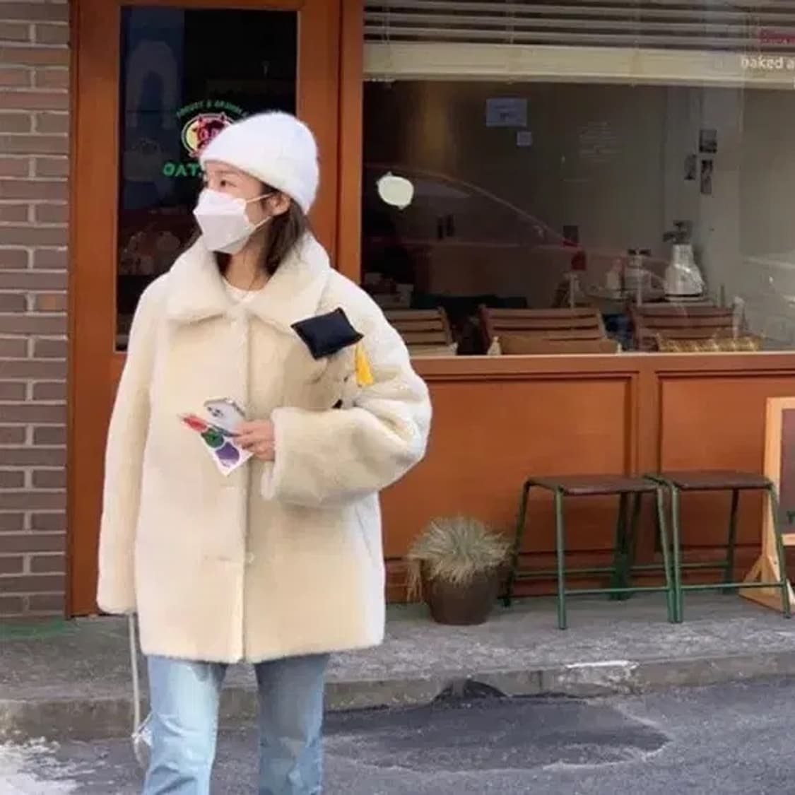 메이비베이비 디어리스트 양털 무스탕 뽀글이 퍼 자켓 상품이미지5