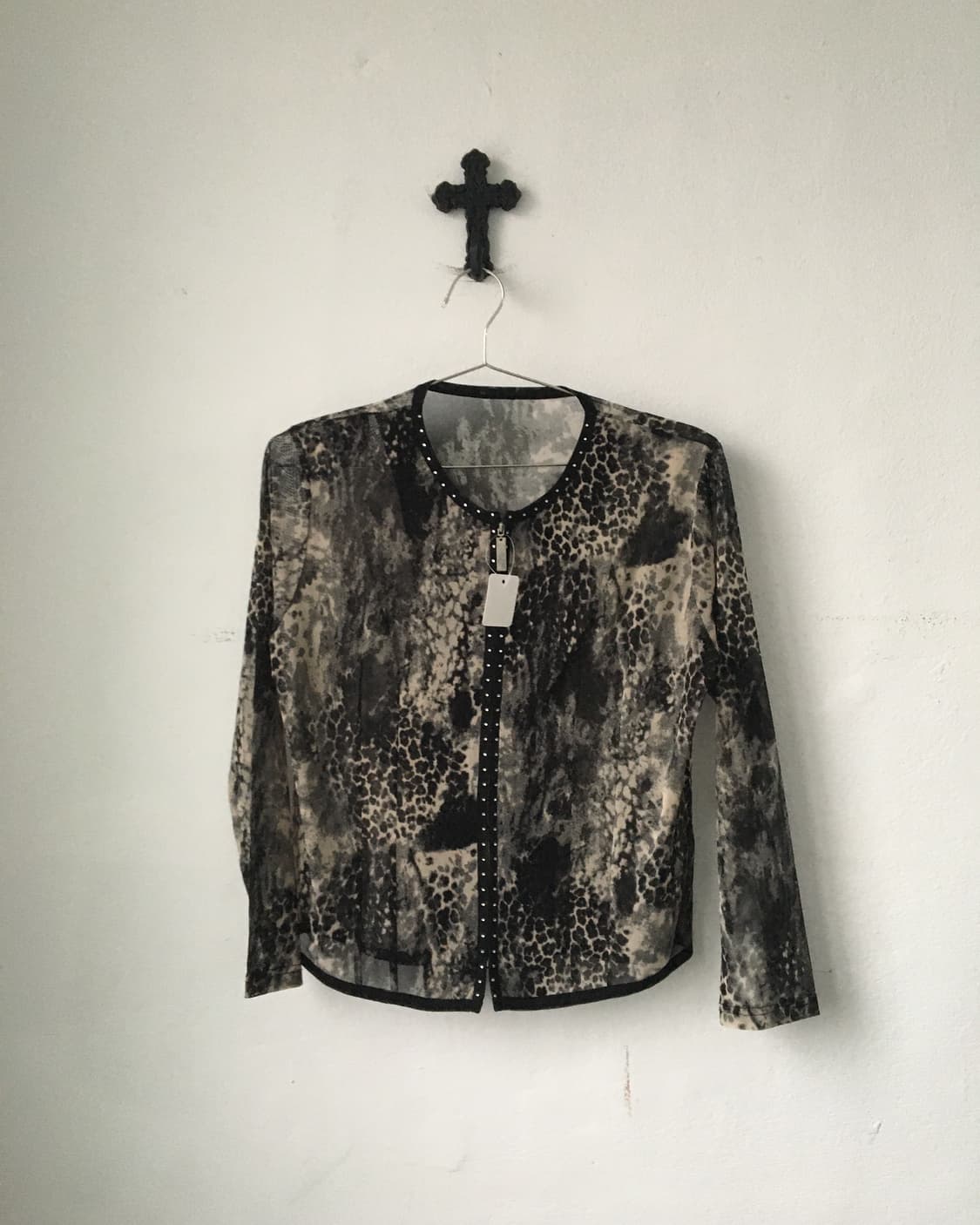 Pattern Mesh cardigan 상품이미지1