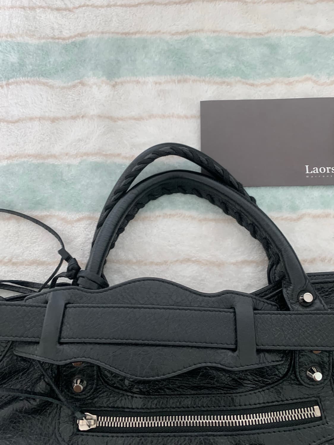 발렌시아가 모터백 시티백 미듐 블랙 은장 상품이미지7