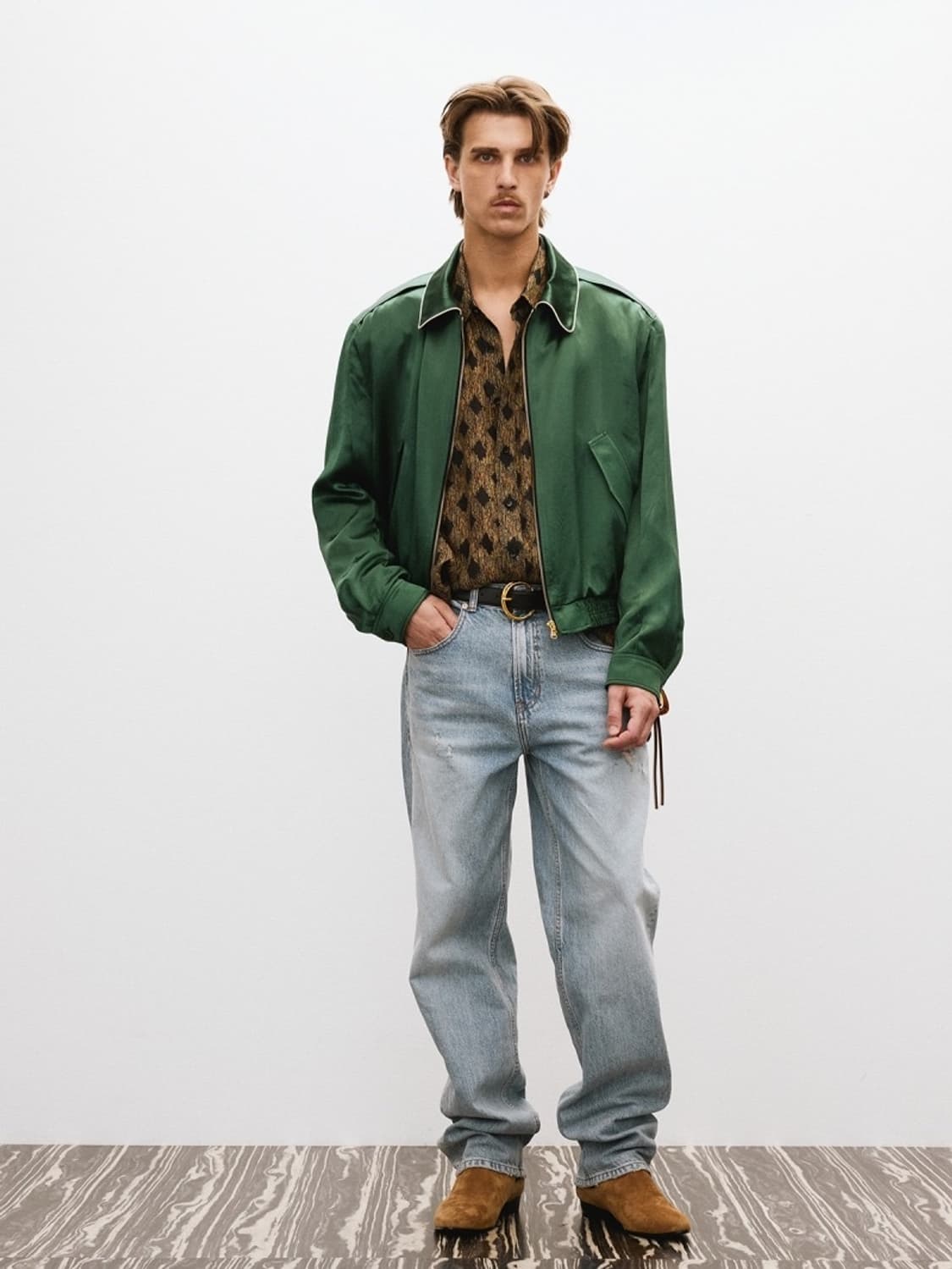 [새상품] 렉토 25SS 80S 플루이드 벤 점퍼 자켓 빈티지 그린 상품이미지3