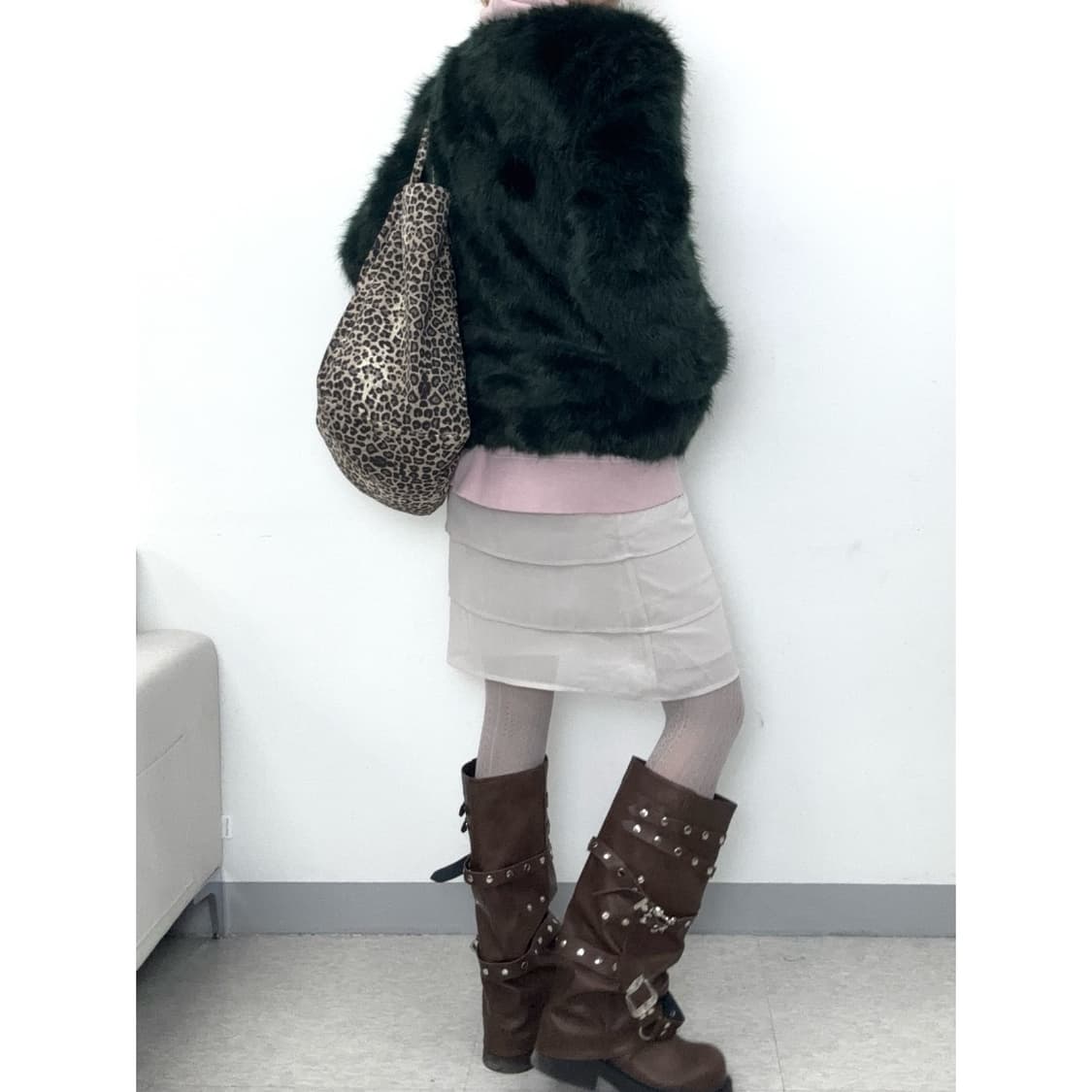 빈티지 버쉬카 딥그린 퍼 자켓 상품이미지4