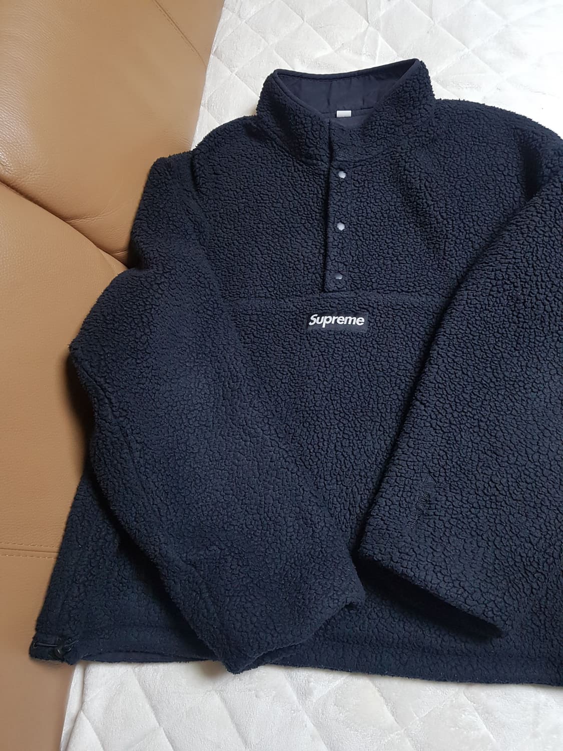 슈프림 폴라텍 셔링 리버시블 풀오버 플리스 블랙 23FW 상품이미지1