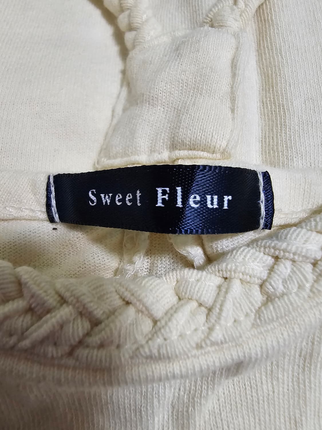 일본빈티지  스윗플뢰르 스트랩 꼬임 민소매 크림색. L 상품이미지4