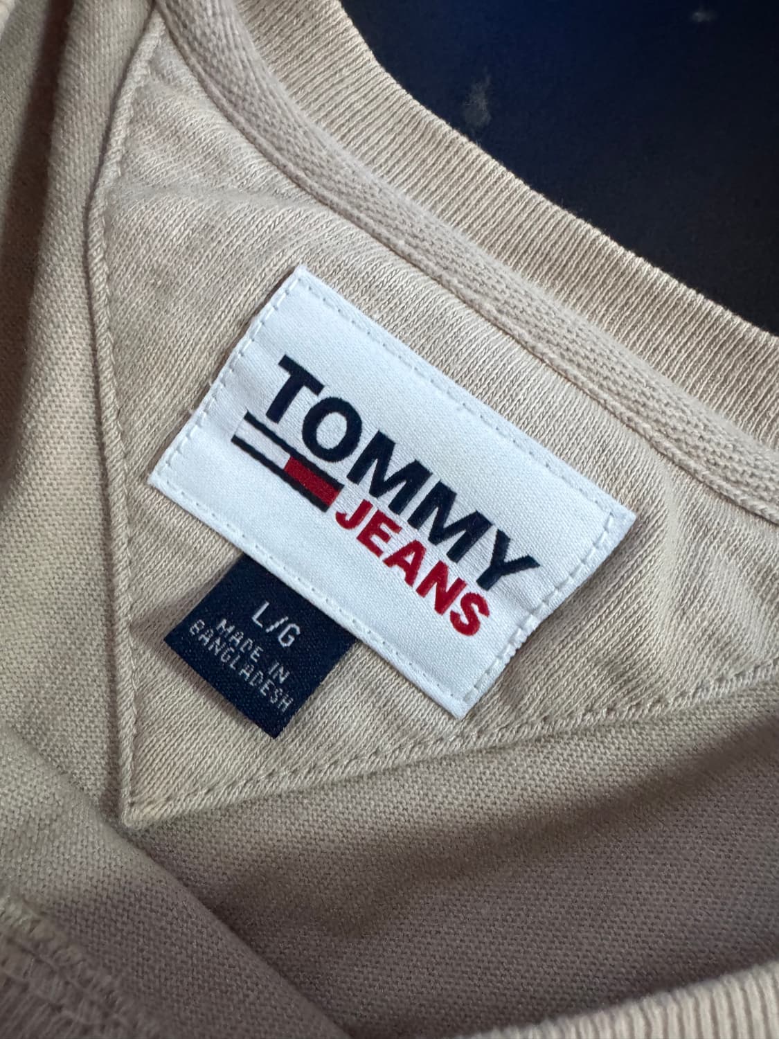 타미 Tommy 진스 로고 반팔 티셔츠 L 베이지 상품이미지3