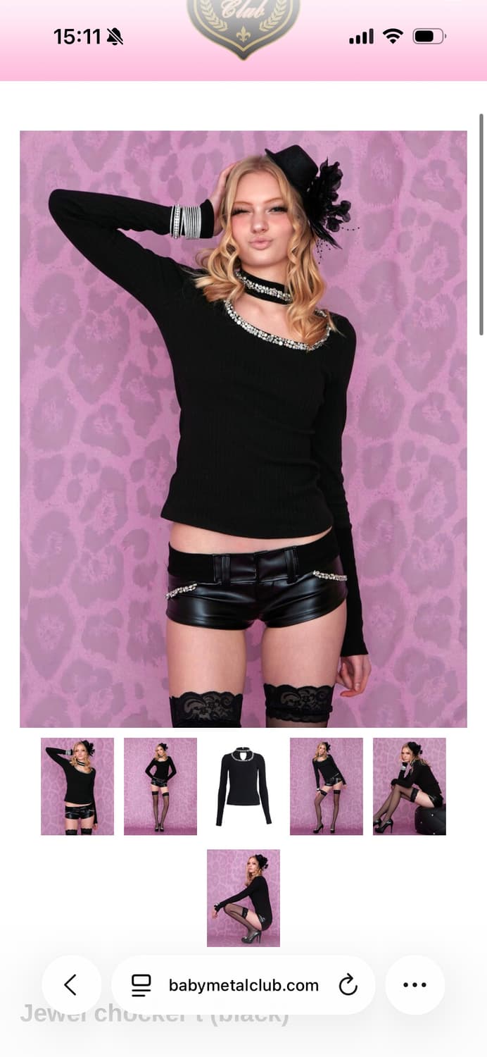 베이비메탈클럽 쥬얼 초커 티 블랙 jewel chocker t 상품이미지1