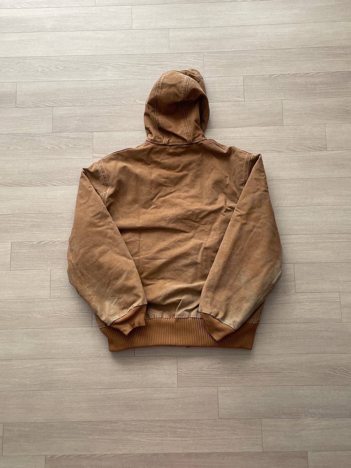 칼하트 j130 BRN 브라운 액티브 자켓 샌드스톤 빈티지 상품이미지2