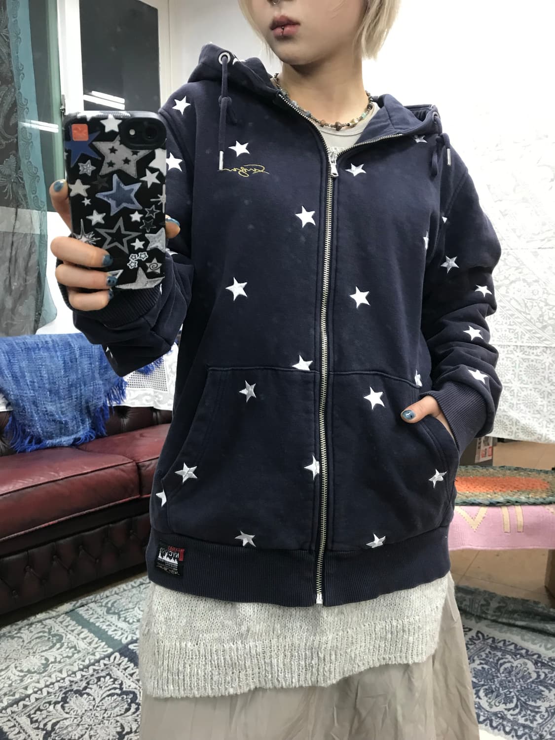 푸부 후부 스타자수 후드집업  상품이미지1