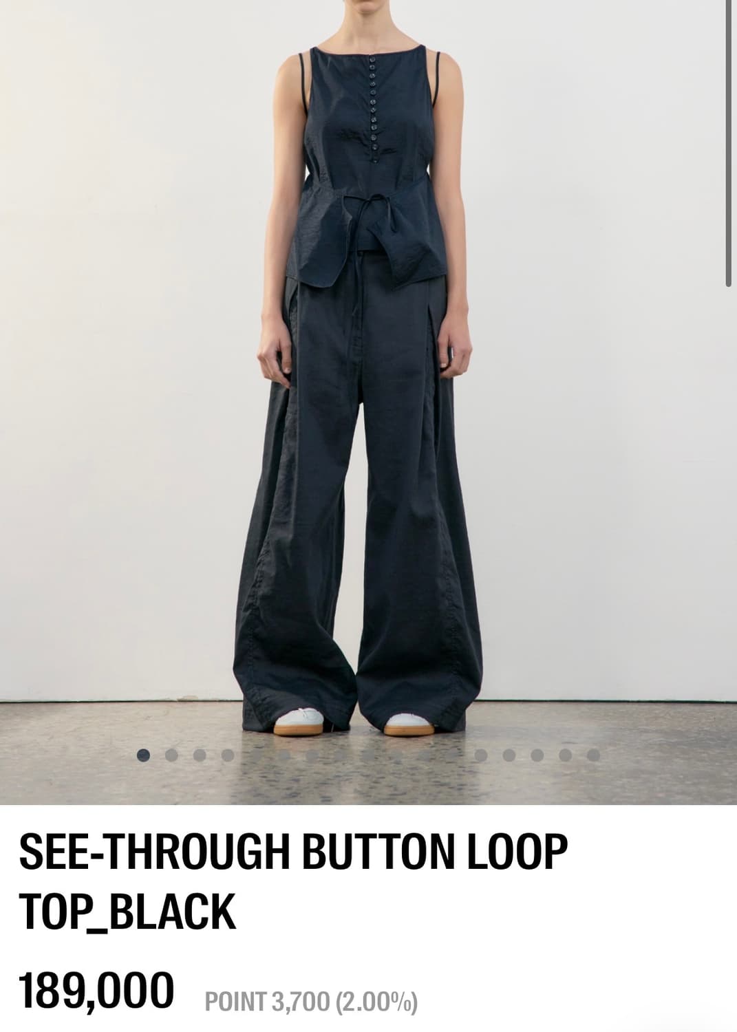 SEE-THROUGH BUTTON LOOP TOP 시스루 탑 블라우스 상품이미지1