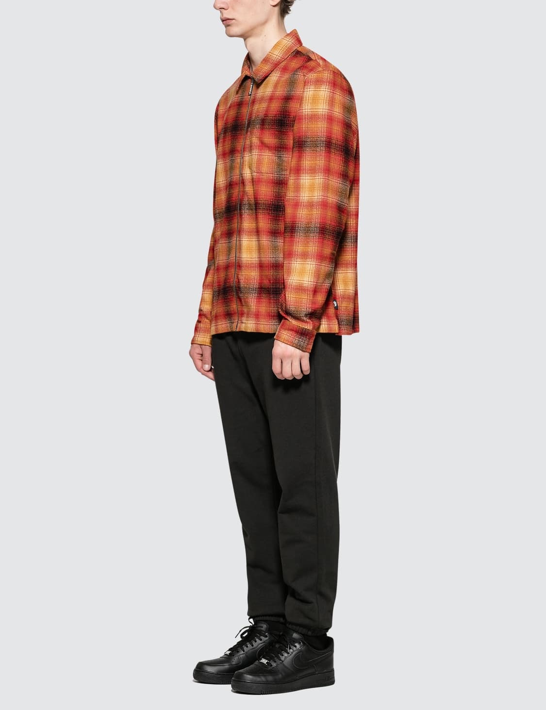 Stussy Zip Up Crepe Plaid Shirt 상품이미지9