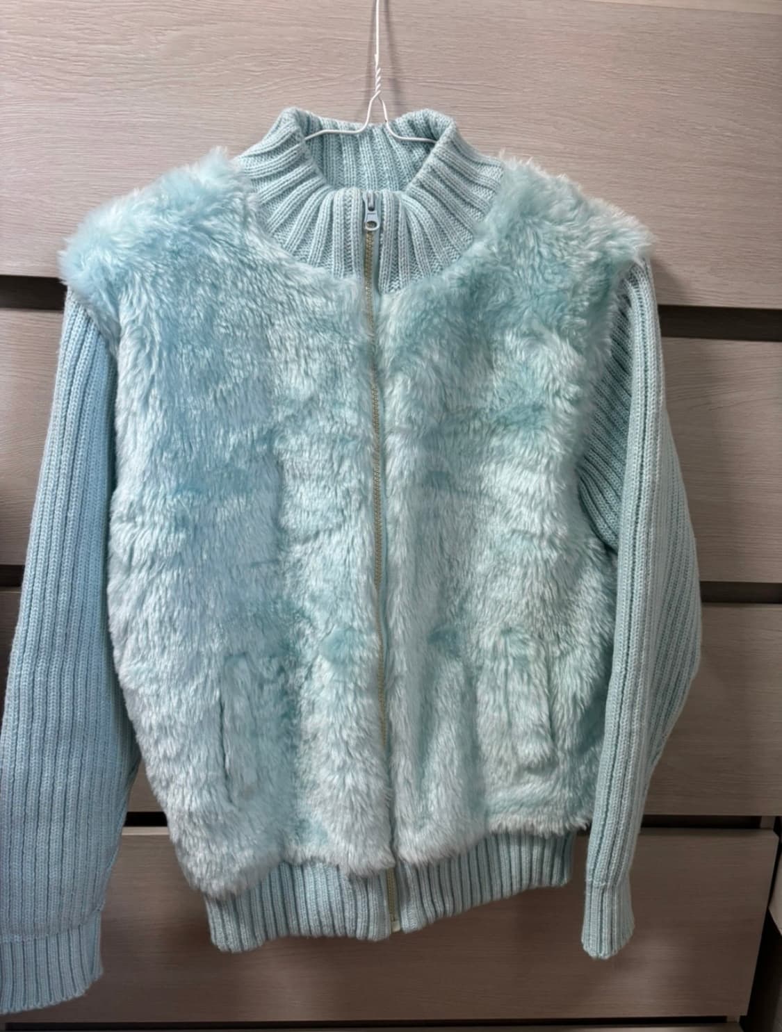 빈티지 민트 퍼 집업 상품이미지1