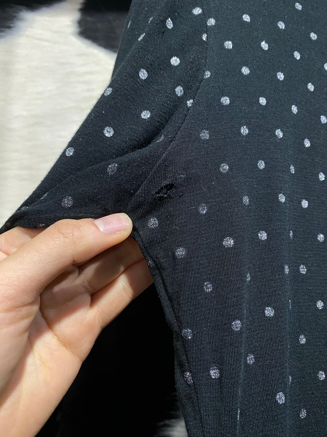 Japanese vtg 글리터 도트 롱슬리브 상품이미지4