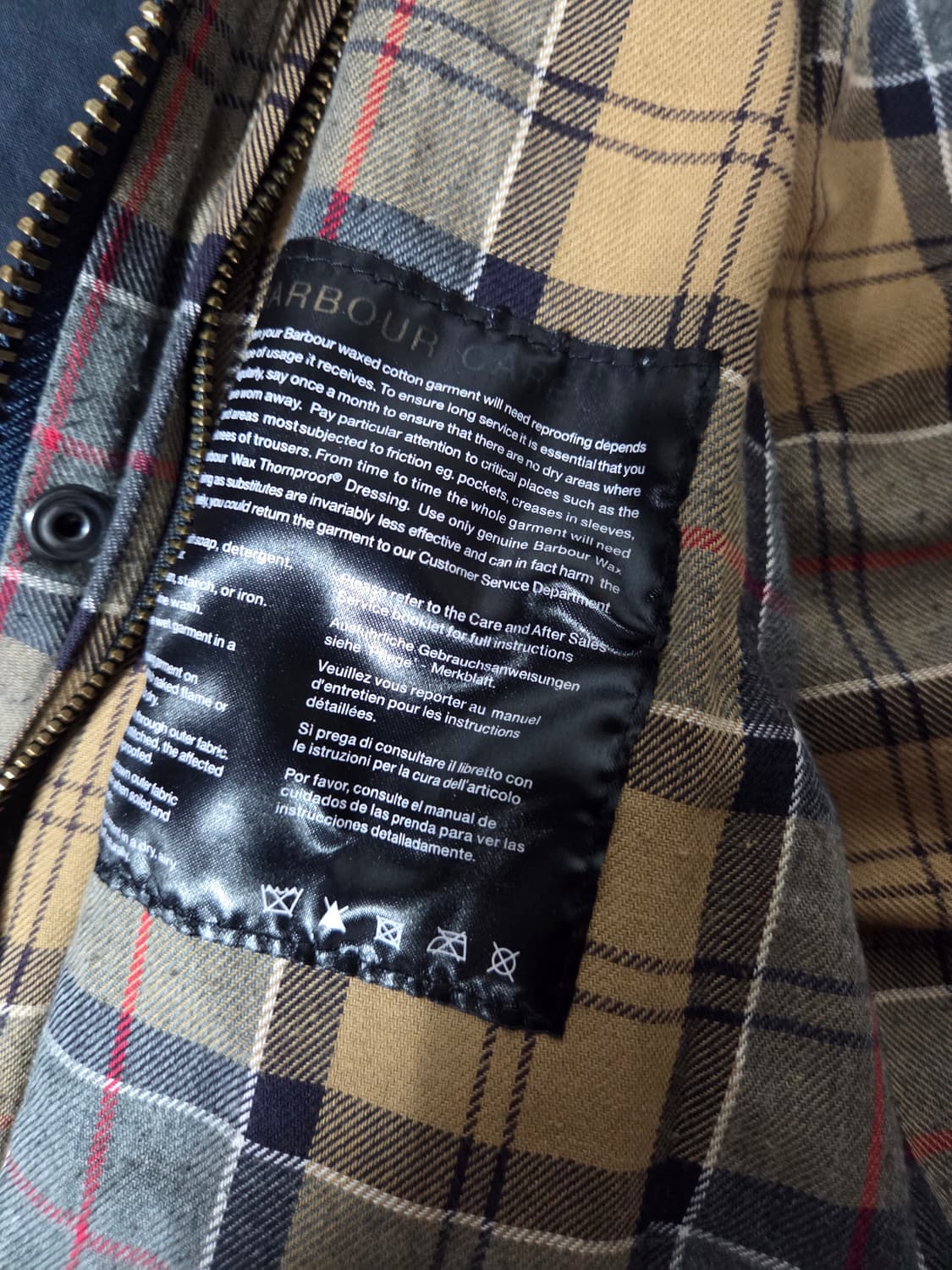 바버 애쉬비 왁스 자켓 네이비 상품이미지4