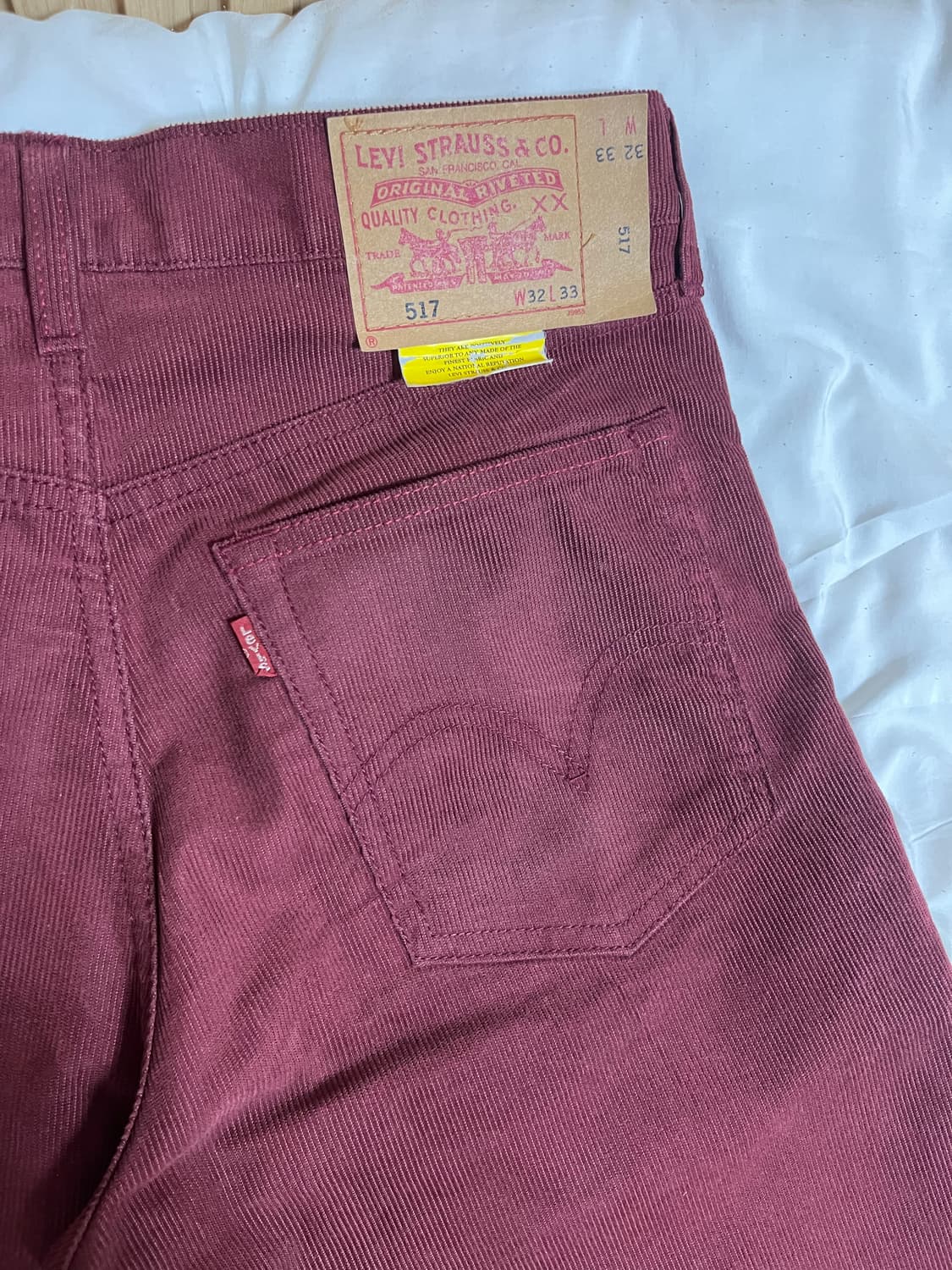 리바이스 517 코듀로이 버건디  상품이미지3