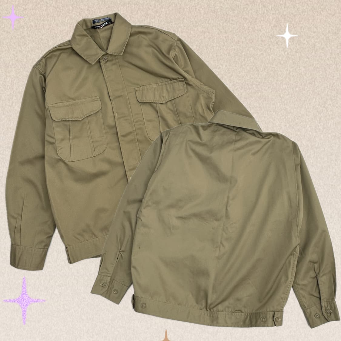 7 Tetoron 브라운 베이지 봄버 자켓 일본 빈티지 아우터 자켓 상품이미지1