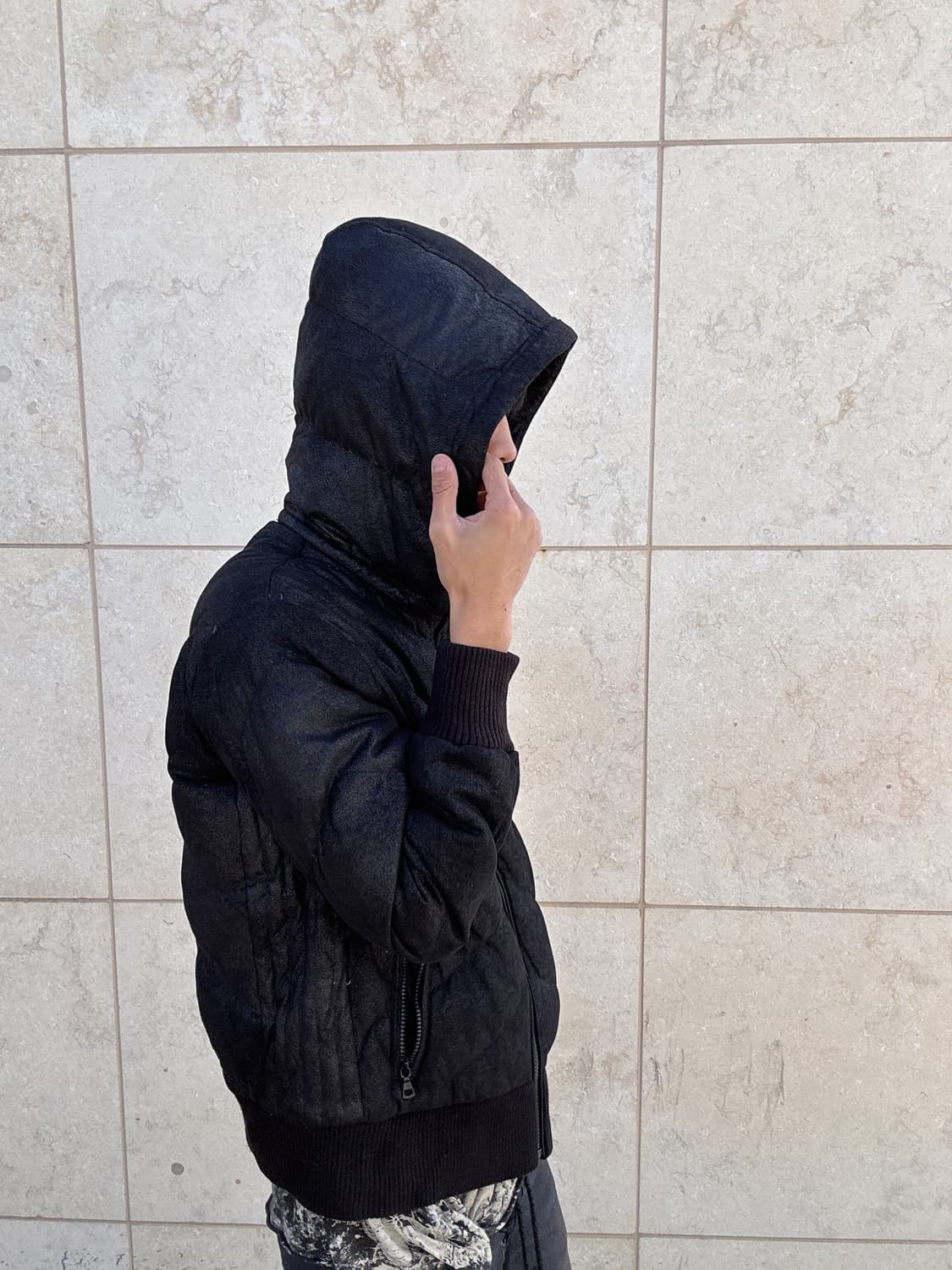 CHIC Mood Black Crack washed Hoodie Down 상품이미지9