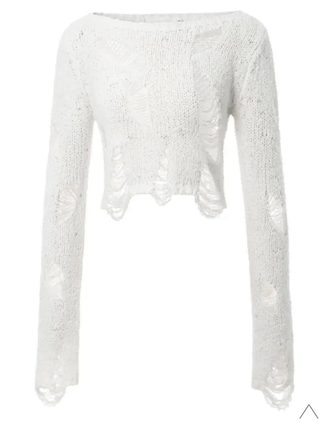 윈터 착용) 쓰리타임즈 데미지 니트 탑 상품이미지1