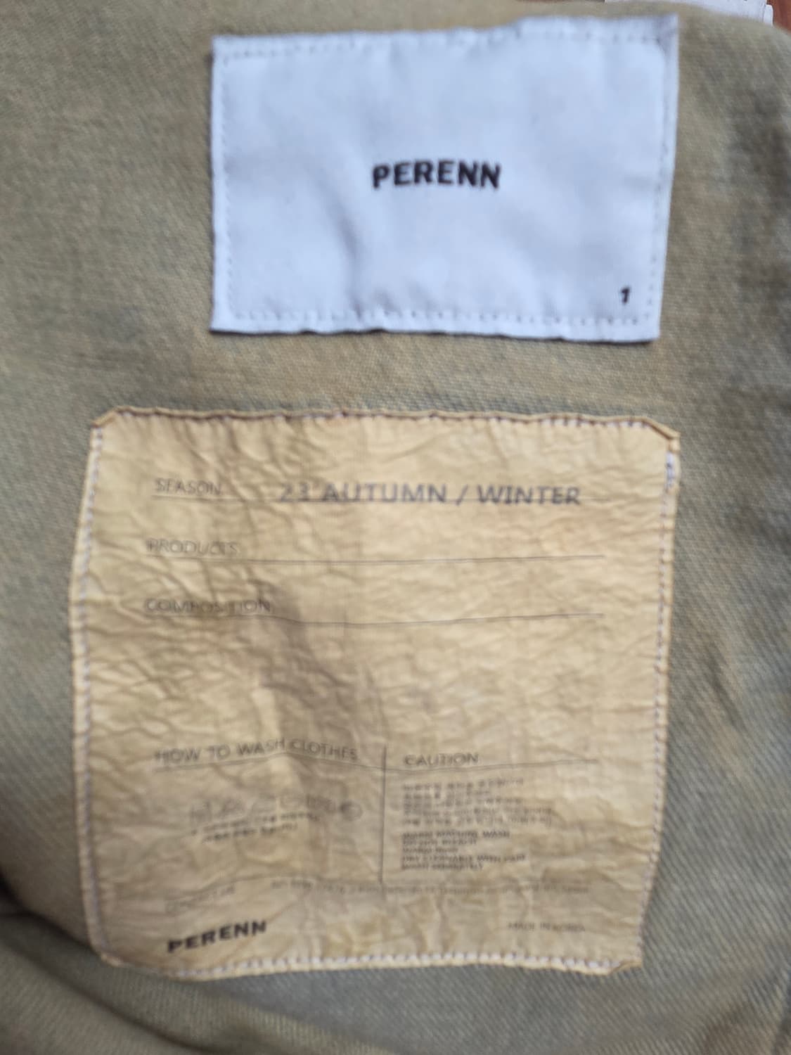 PERENN 더블 니 팬츠 녹슨 데님 1사이즈 상품이미지5