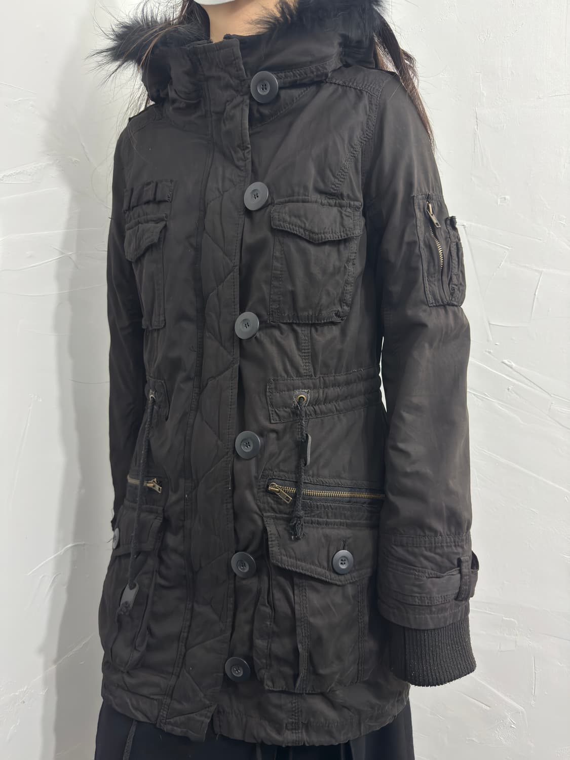 fur hood multi pocket jacket 상품이미지4