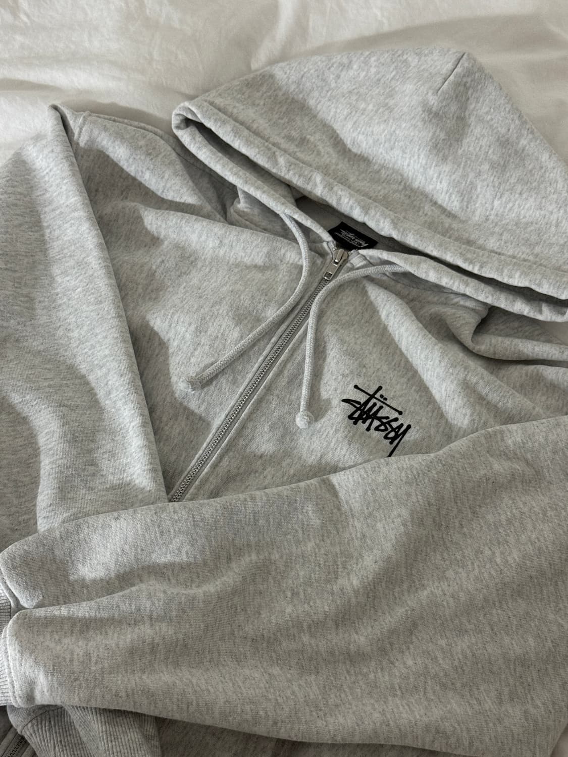 스투시 베이직 후드집업 애쉬헤더M 상품이미지1