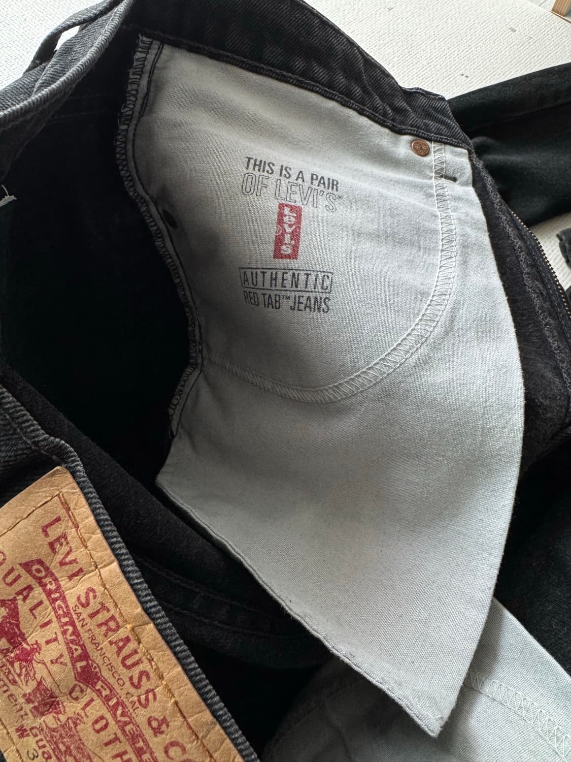 90’s 리바이스 505 흑청 데님 팬츠   상품이미지5