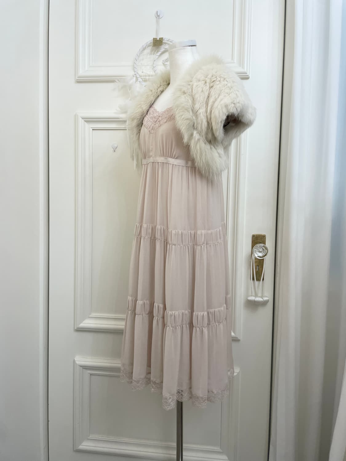 ivory rabbit fur mini bolero(size-9) 상품이미지3