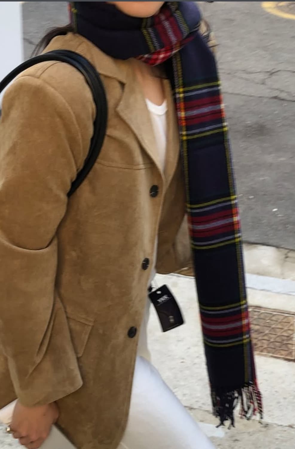 체크 무늬 목도리 머플러 울 머플러 상품이미지4