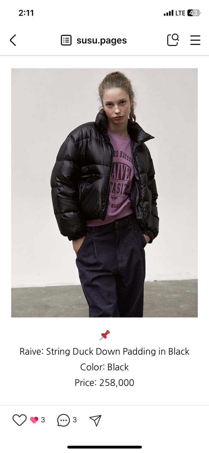 레이브 스트링 덕 다운 숏패딩 상품이미지2